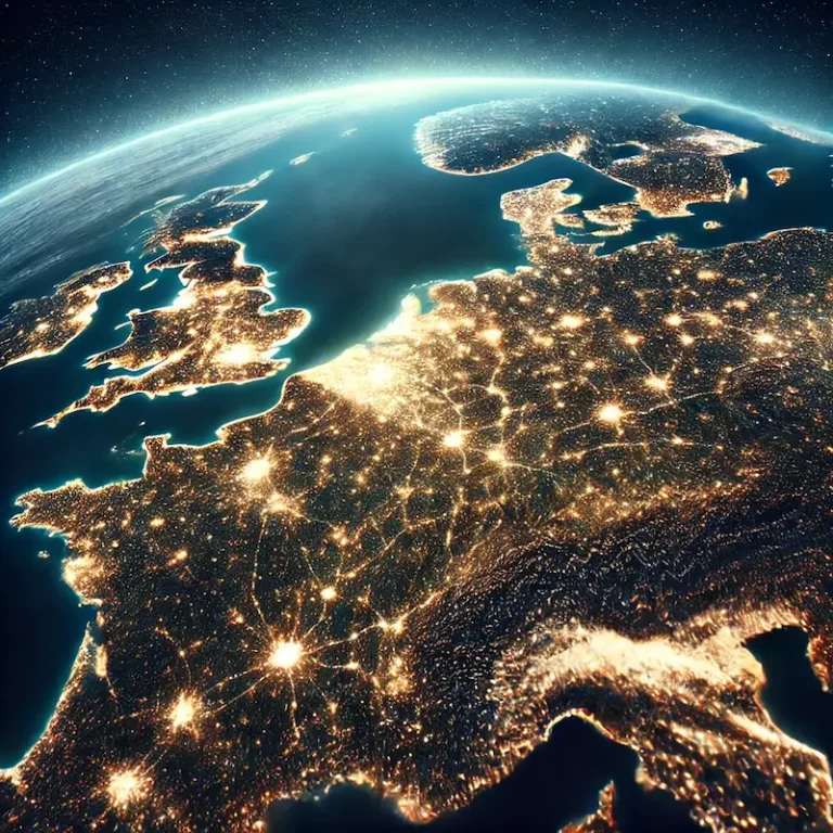 Carte de l'Europe depuis l'espace.