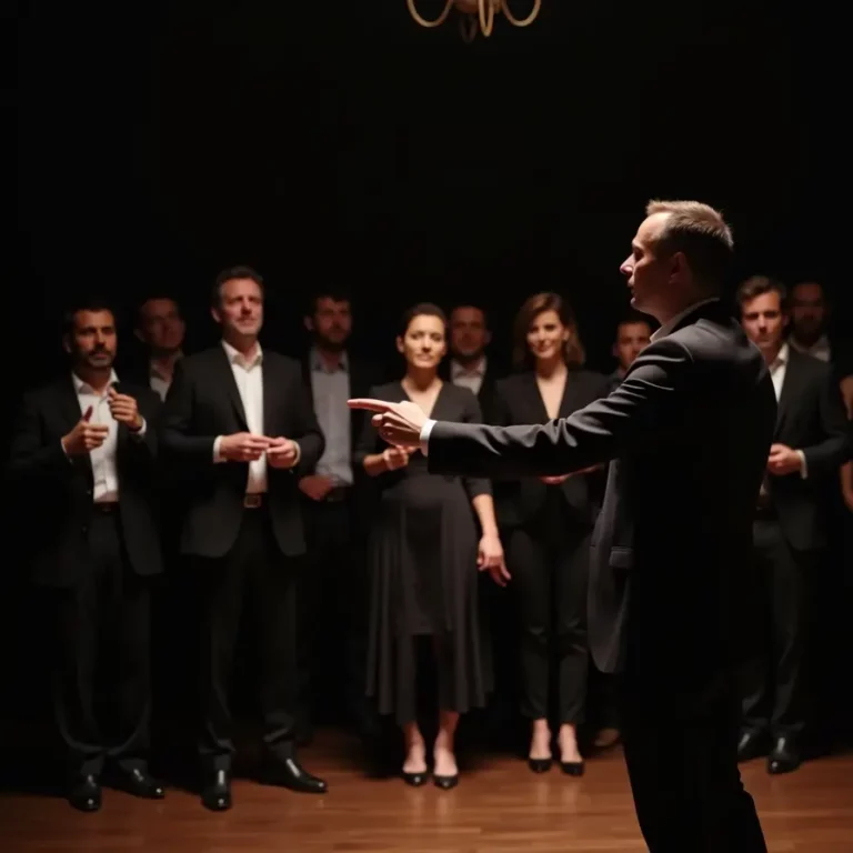 Un responsable d’entreprise annonçant à ses employés la surprise d’un spectacle d’hypnose en Belgique animé par Pavlof l’hypnotiseur.