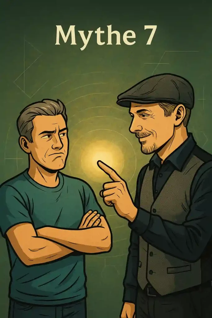 Illustration d’une personne sceptique vivant tout de même une expérience d’hypnose réussie.